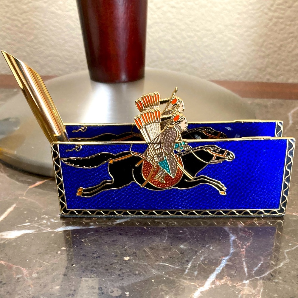 Pen & Business Card Holder - Warrior on Horseback - National Palace Museum
